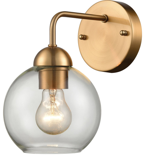 Astoria 1 Light Wall Sconce in Satin Gold Transitional Wall Sconces