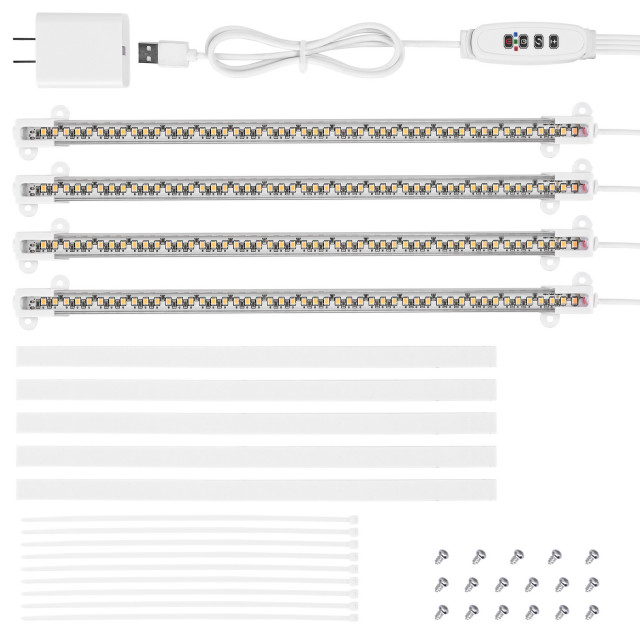 LED Grow Light Strips Full Spectrum Lamp for Indoor Plants Flower Veg 4 Strips Greenhouses