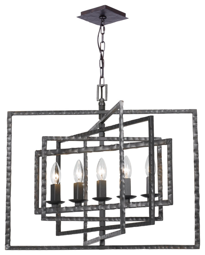 Crystorama 336-RS 5 Light Chandelier in Raw Steel