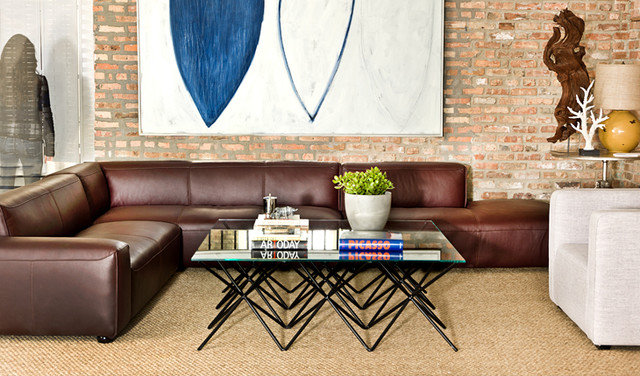 Crawford Leather Sectional By Interior Define Contemporary