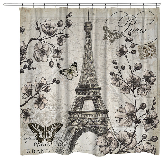 Paris In Bloom Shower Curtain Traditional Curtains By Paris In Bloom Shower Curtain