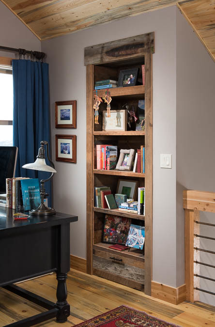 Home office - small rustic home office idea