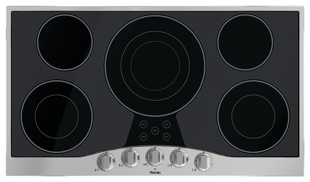 Viking 3 Series 36" Electric Cooktop, Stainless With Black Glass | RVEC3365BSB