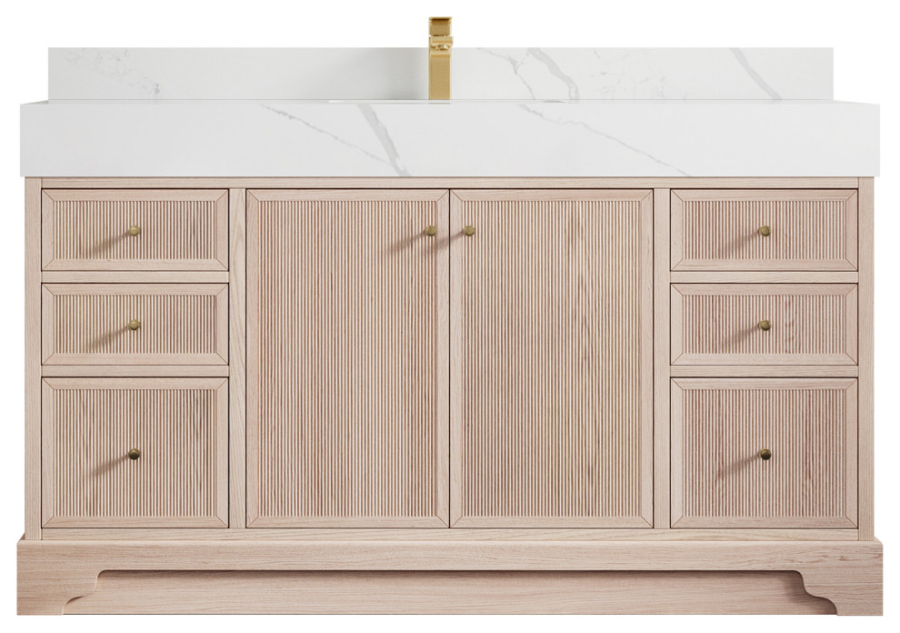 Manhattan Bathroom Vanity, 60" Single Transitional Bathroom