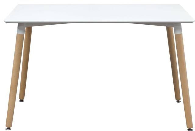 Wooden Rectangular Dining Table with Splayed Legs, White and Brown ...