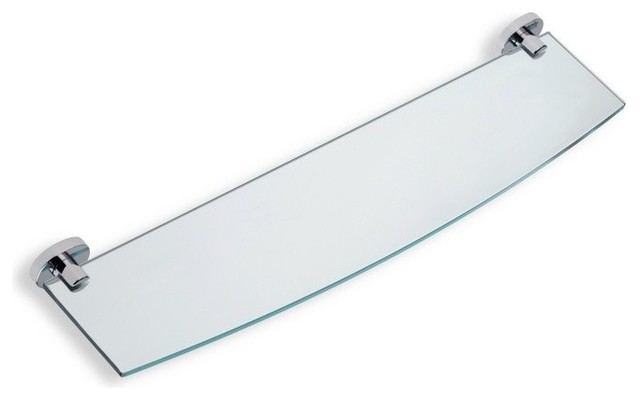 Clear Glass Bathroom Shelf With Chrome Brass Holder DI04-08