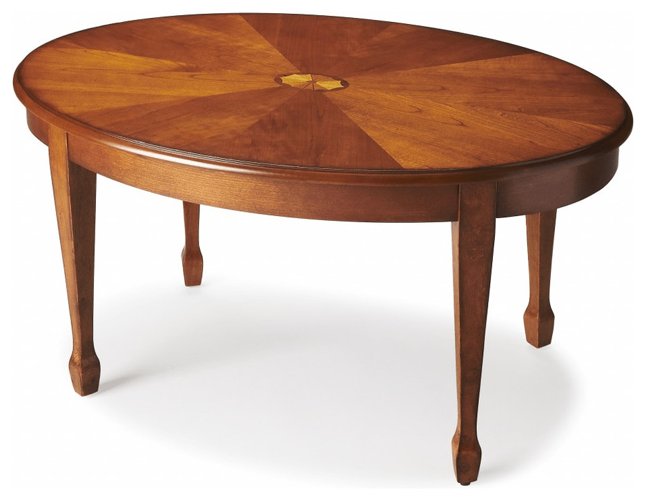 Olive Ash Burl Oval Coffee Table Coffee Tables by HomeRoots Houzz