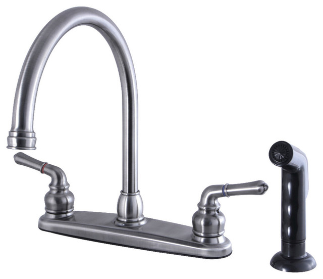 Kingston Brass 8" Centerset Kitchen Faucet With Sprayer, 83/4" in