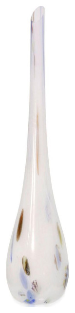 Firenze Vase, White/Blue/Brown/High Gloss
