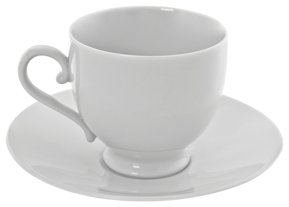 Royal White Sophia Cup and Saucer, Set of 6