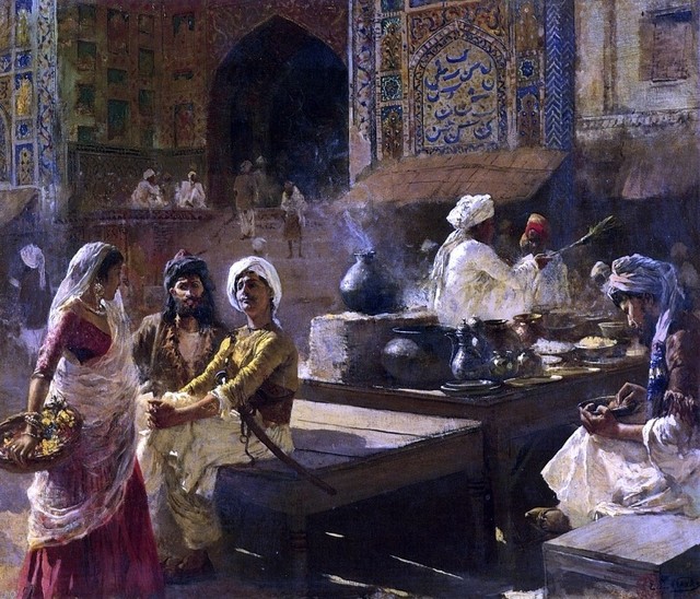 Edwin Lord Weeks An OpenAir Kitchen Lahore India Wall Decal, 20x25