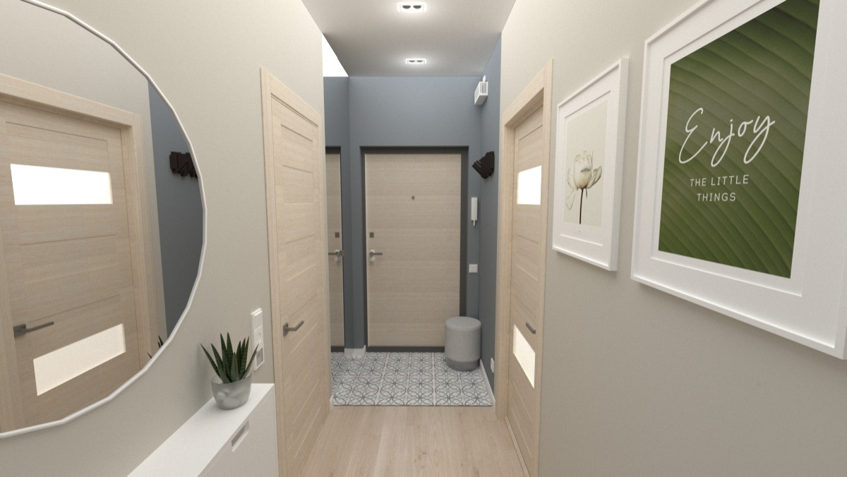 Маленькая цветная евродвушка в ЖК "Артлайн" в нежных тонах