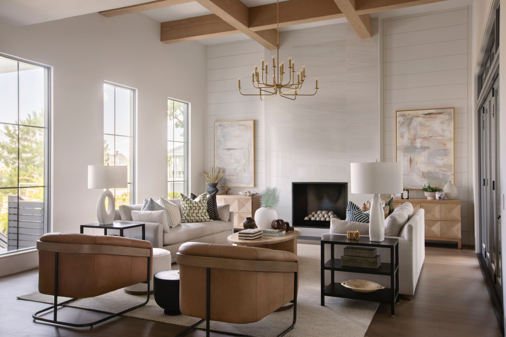 This is an example of a beach style living room in Charleston.
