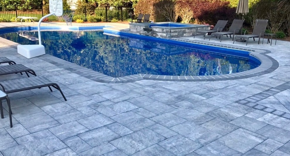 Limestone Quarry Pool Patio New York by Cambridge Pavingstones with