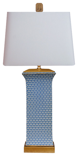 English Blue And White Vase Lamp, East Enterprises Table Lamps