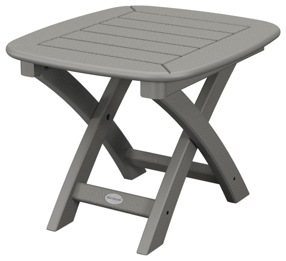 Polywood Nautical 21"x18" Side Table, Slate Gray