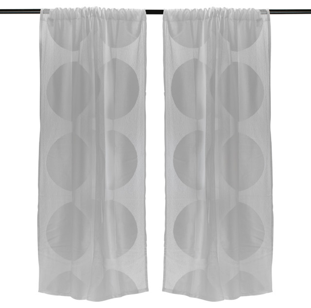 Dii Gray Lace Circle Window Curtain, Gray Shower And Window Curtain Set
