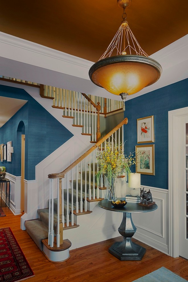 Design ideas for a transitional staircase in Chicago.
