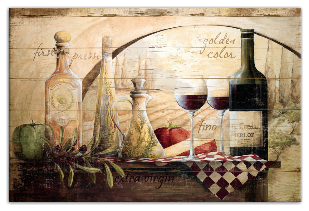 Tuscan Vineyard Wine Canvas Wall Art Farmhouse Prints And Posters By Designs Direct Houzz