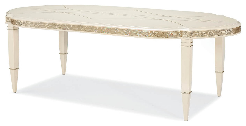 Contemporary Oval Extending Dining Table Midcentury Dining Tables