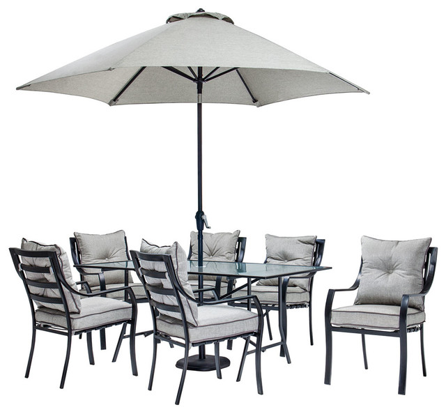 Lavallette 7 Piece Outdoor Dining Set With Table Umbrella And Base Transitional Sets By Almo Fulfillment Services - Havana Bronze 6 Seat 1 6m Rectangular Patio Dining Set Lavallette 7 Piece Outdoor Dining Set With Table Umbrella And Base Transitional Sets By Almo Fulfillment Services - Havana Bronze 6 Seat 1 6m Rectangular Patio Dining Set