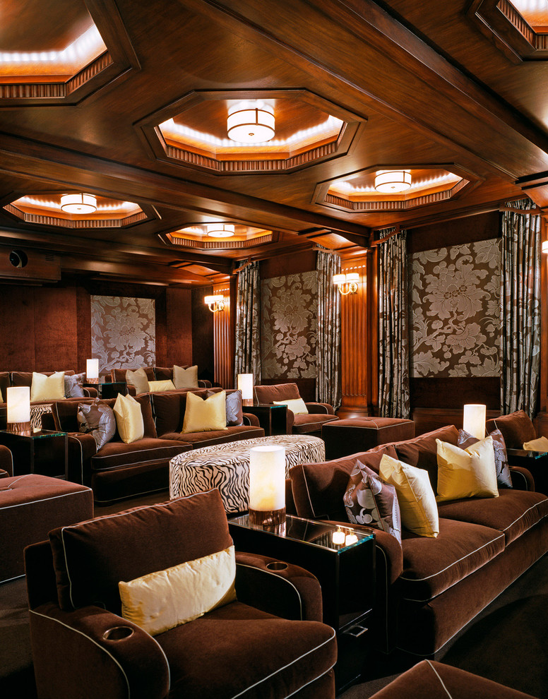 Inspiration for a traditional home theatre in Los Angeles.