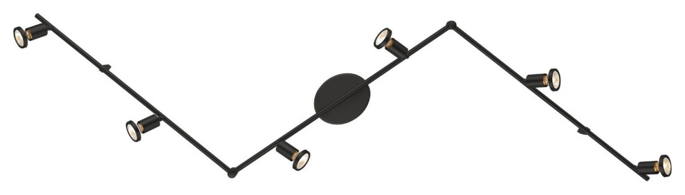 Tremendo - 6 Light Fixed Track Light - Structured Black Finish - LED