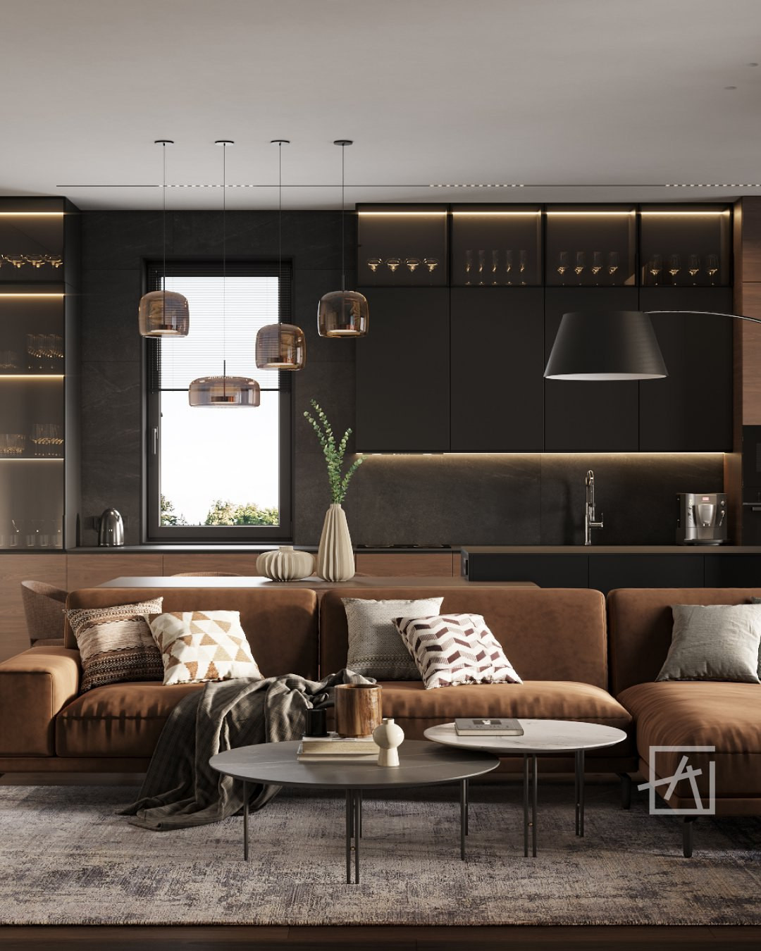 Кухня-гостиная в частном доме