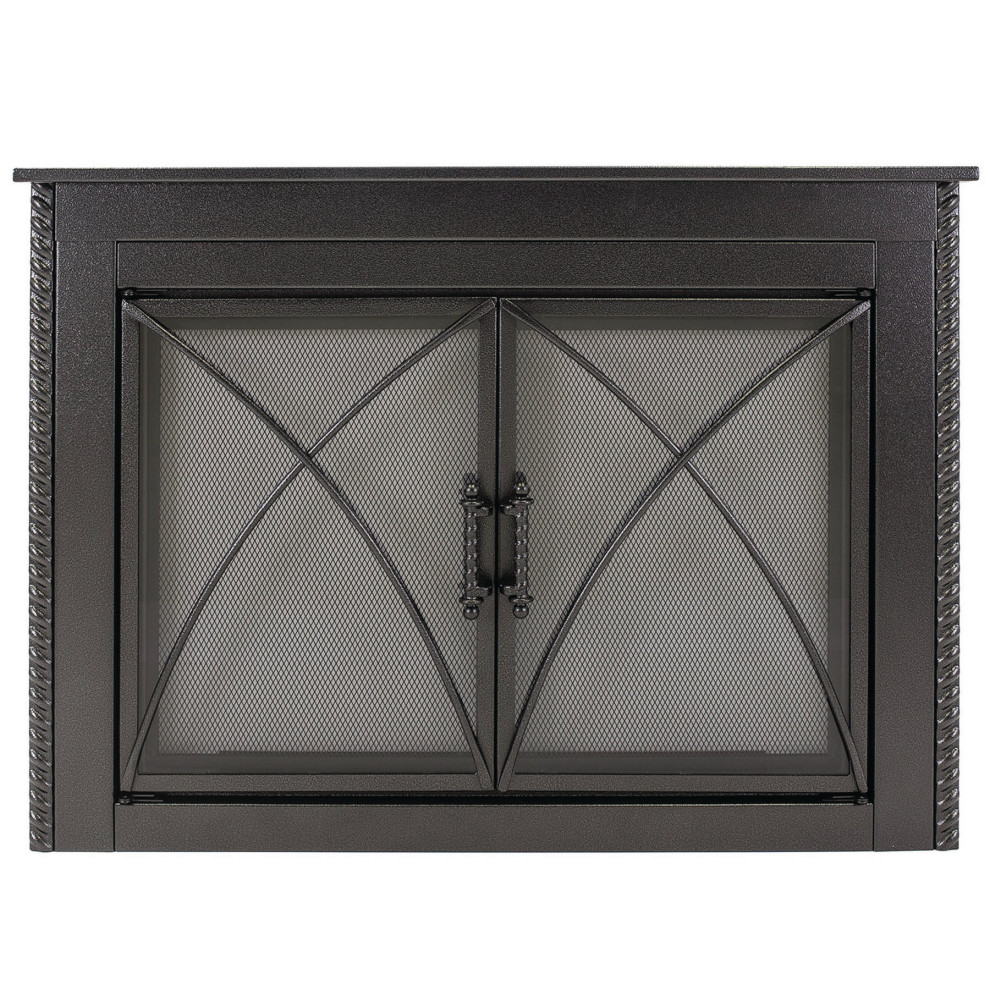 Pleasant Hearth Albus Collection Fireplace Glass Door, Small