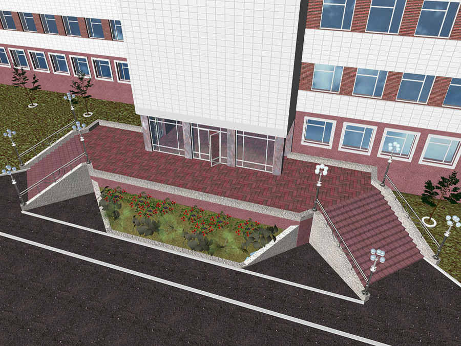 Офисы, кабинеты, лестничные марши, фасады