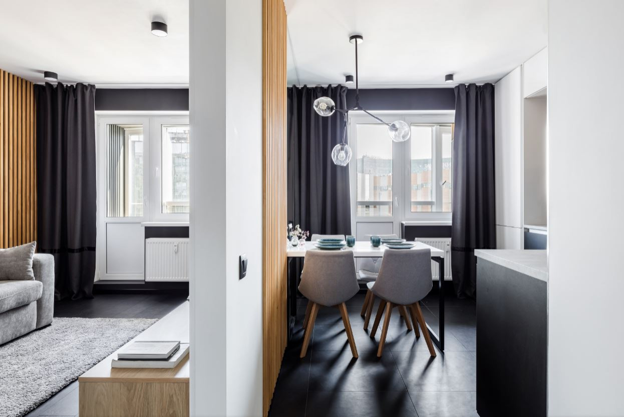 Строгий интерьер однокомнатной квартиры