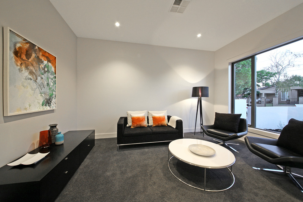 Inspiration for a small contemporary living room in Melbourne.