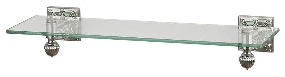 Sterling Industries Glass Shelf With Brused Steel Accents