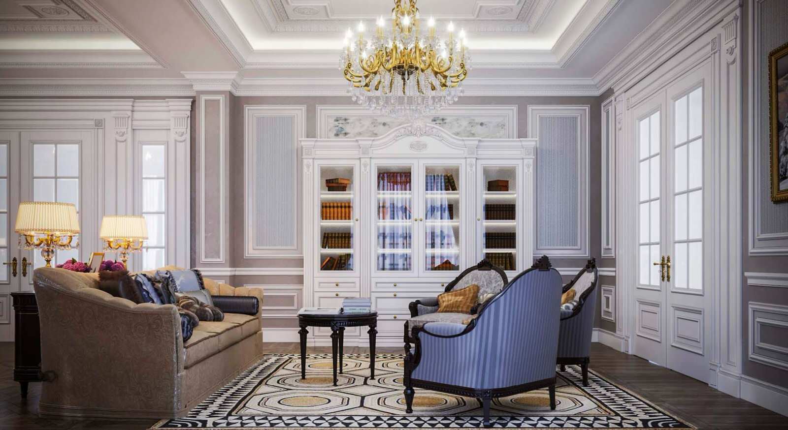 Дизайн гостиной в серых тонах от Mirt