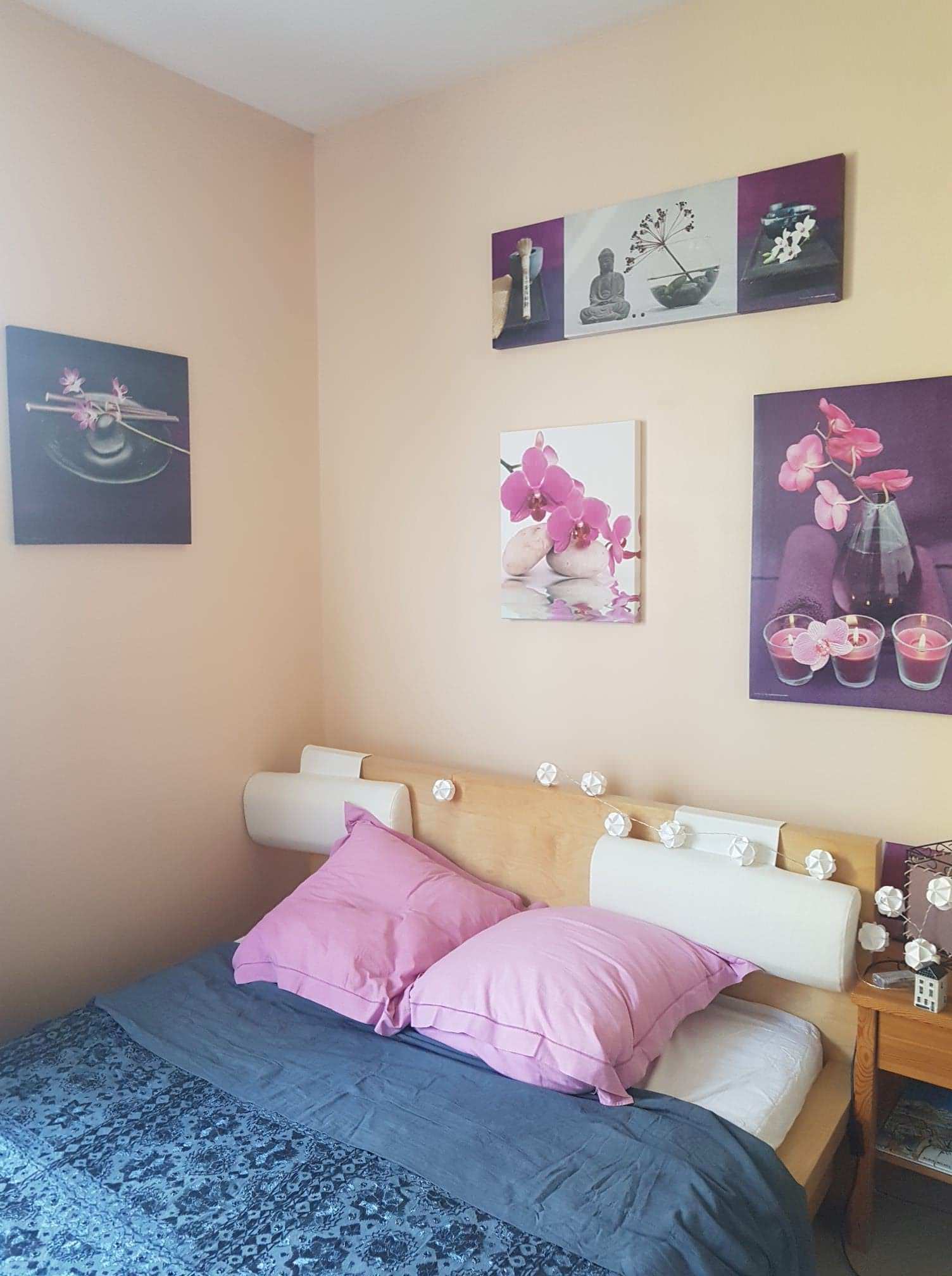 AVANT  - Chambre style asiatique tons pastel rose
