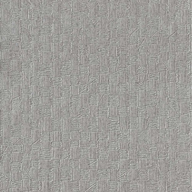Geometric Textured Woven Basket Wallpaper, Metallic Gray, Bolt