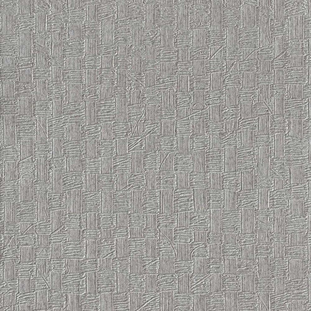 Geometric Textured Woven Basket Wallpaper, Metallic Gray, Bolt