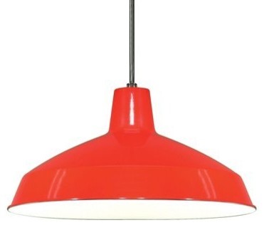 Nuvo Lighting Warehouse Shade RLM Pendant, Red