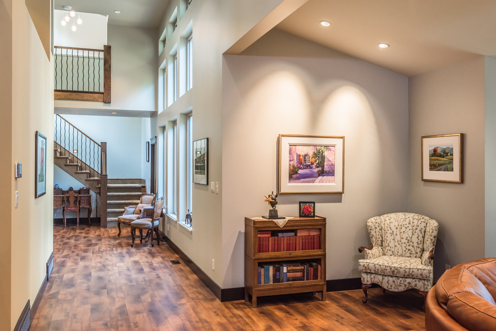 Example of a mountain style home design design in Vancouver