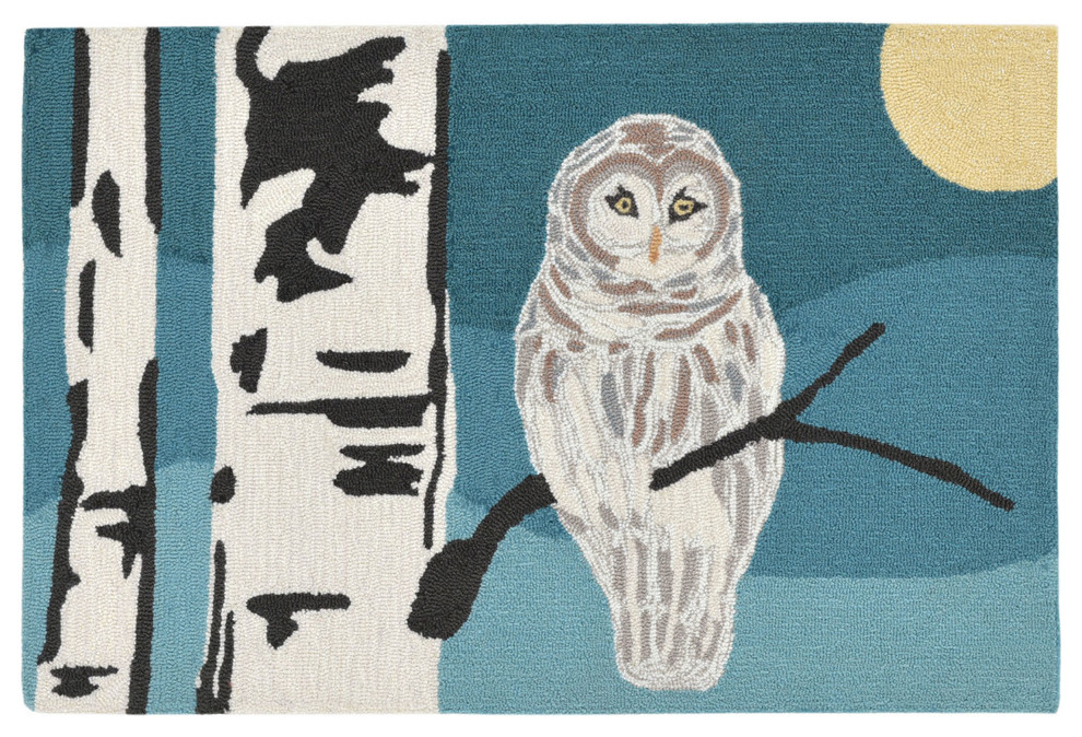 Frontporch Snowy Owl Rug, Night, 2'x3'