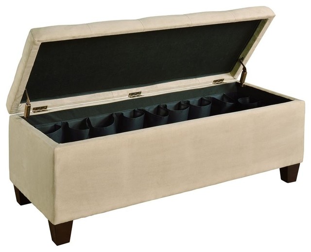 Carmen Shoe Storage Ottoman Contemporary Accent And Storage