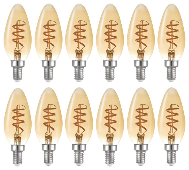 Dimmable Clear Candelabra Base 27K 1 Pack E12 60W Equivalent Sunlite 80664-SU LED Filament Chandelier Bulb with Torpedo Tip 5 Watts Warm White 600 Lumens 