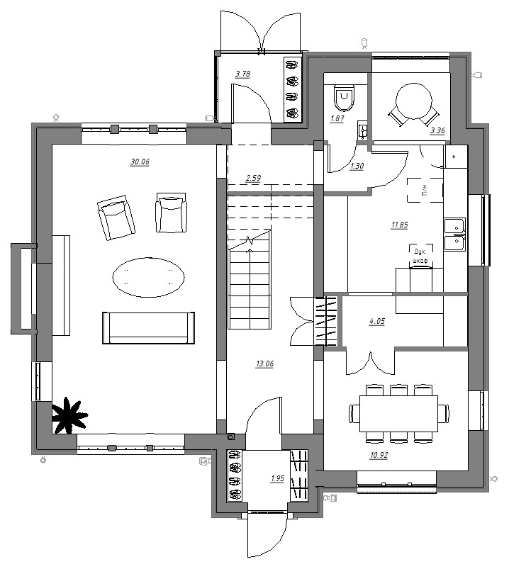 Небольшой двухэтажный дом в стиле Тюдор
