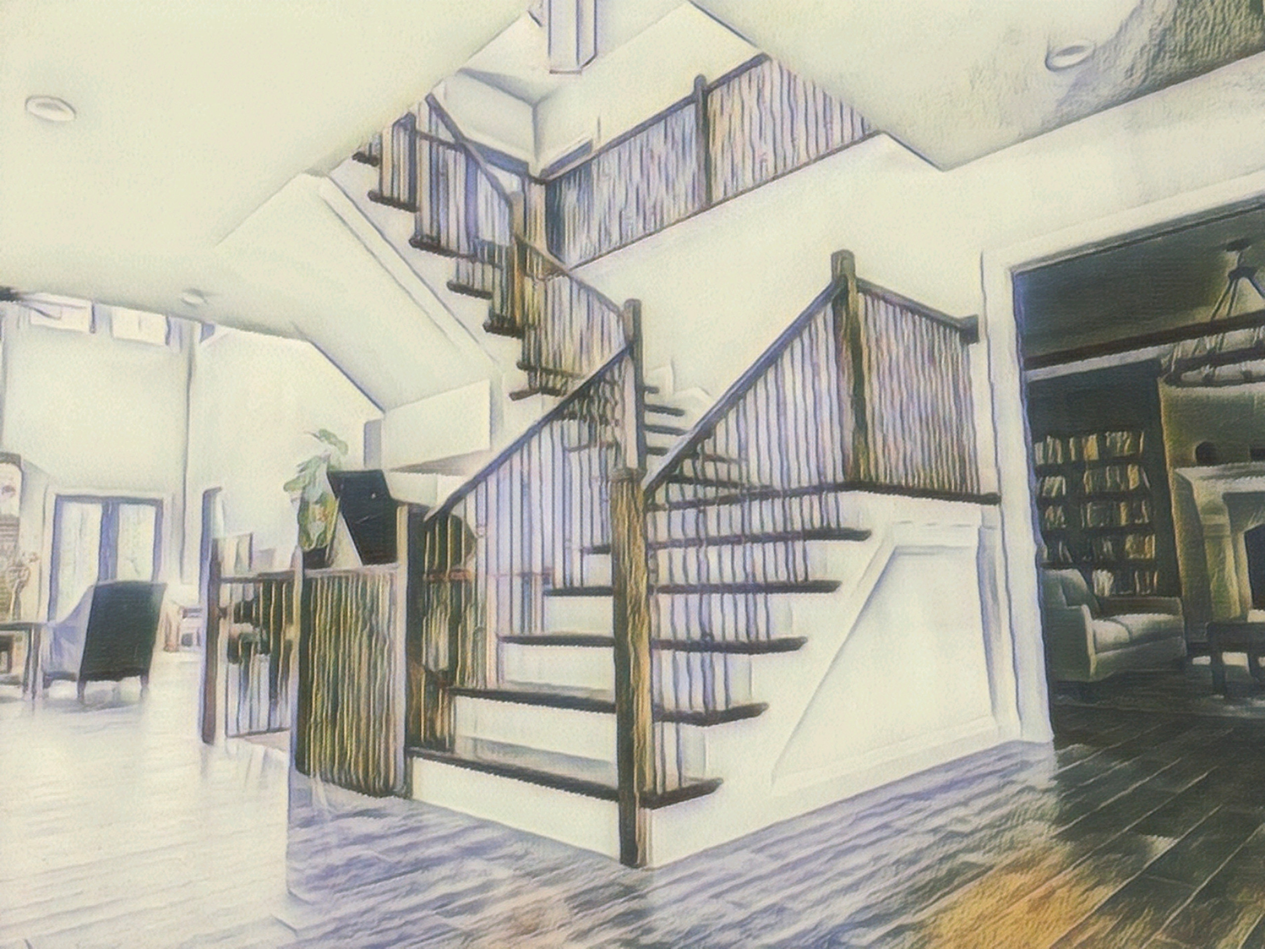 109_Impressive Floating Staircase in Countryside Retreat, Upper Marlboro, MD