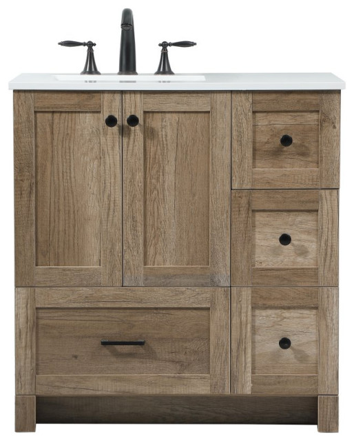19" Farmhouse Natural OakLight Bathroom Vanity Farmhouse Bathroom Vanities And Sink