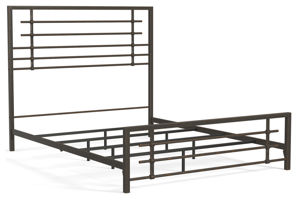 Colton Steel Bed Frame Industrial Platform Beds by eLuxury LLC