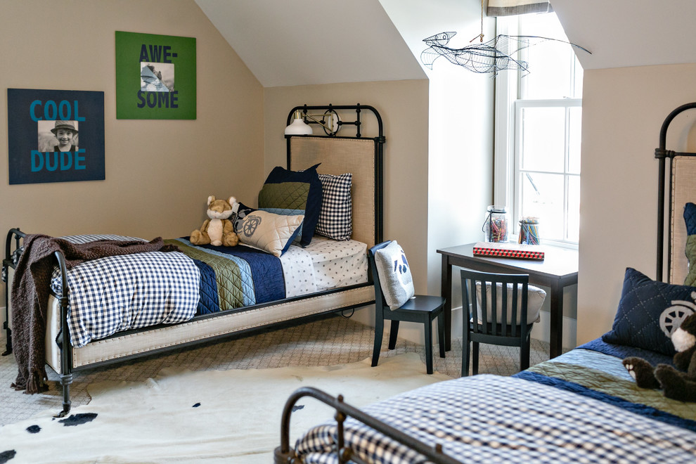 Inspiration for a large transitional kids' room in Birmingham with grey walls and carpet.