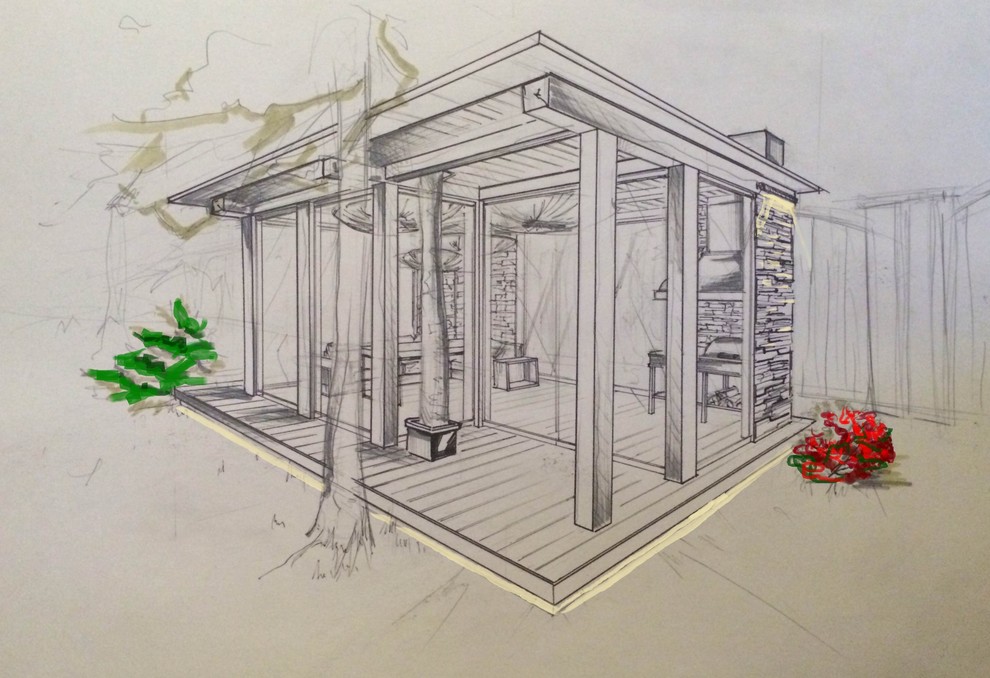 эскиз зоны барбекю