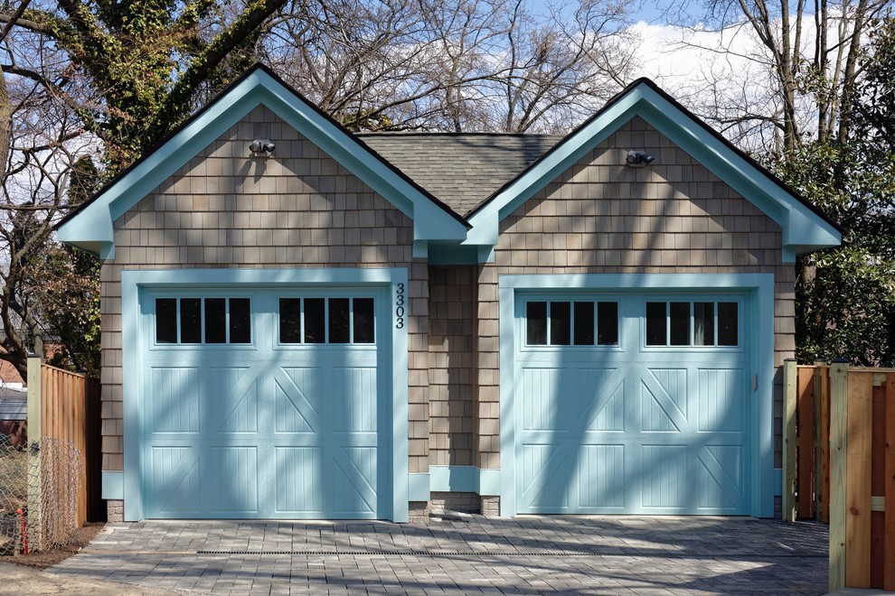 Photo of a traditional detached two-car garage in DC Metro.