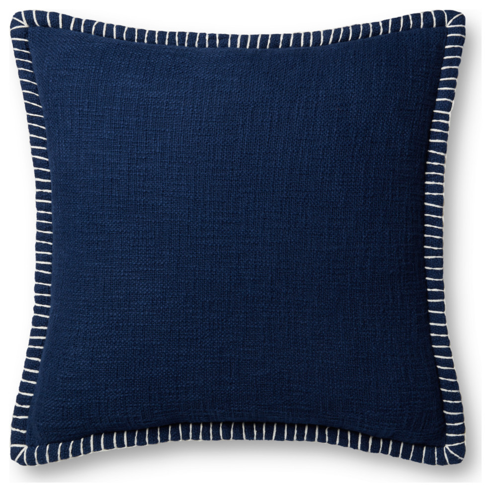 Loloi PLL0109 Navy 22'' x 22'' Cover, Poly Pillow